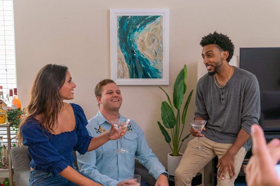 group of friends talking