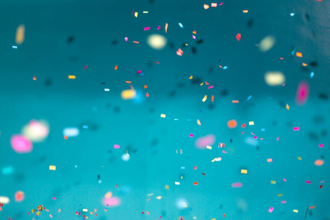 Confetti and celebration at a nightlife party